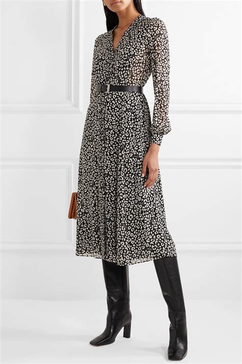 michael kors leopard print dress|midi leopard print dress.